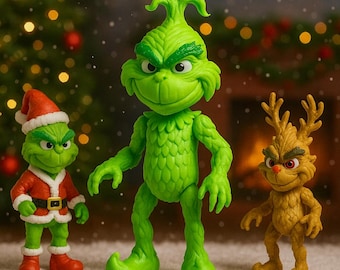 Grinch 3D STL Figure Pack: Christmas Santa (3MF Files)