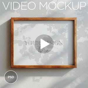 4x3-Rahmen Video Mockup, Rustikaler Rahmen Mockup, 4:3 Horizontaler Rahmen, Holzrahmen Mockup, Poster Mockup, Minimalistisches Mockup