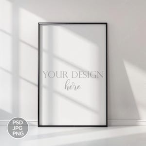 2x3 Black Frame Mockup / Modern Digital Mockup psd png jpg / Minimalist Framed Art Display / Simple Vertical Frame Template