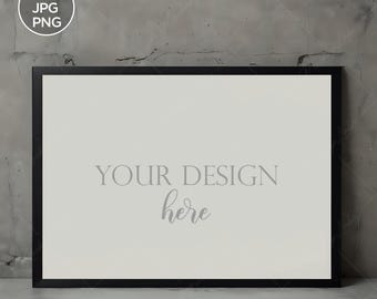 A4 Black Frame Mockup | Modern Art Display (Digital Download)