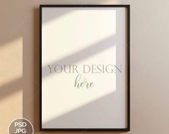 Black Frame Mockup: Modern Minimalist Art Display (Digital Download)