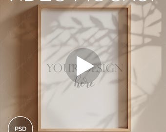 5x7 Wooden Frame Video Mockup: Animated PSD Smart Object (MP4)