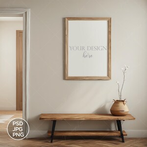 DIN A Hallway Wall Art Mockups, Luxury Stylish High-End Interior, Photoshop ISO PSD Template