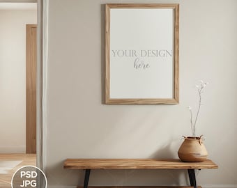DIN A Hallway Wall Art Mockups, Luxury Stylish High-End Interior, Photoshop ISO PSD Template