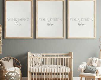 Nursery Wall Mockup: DIN A Frame, Modern Interior (Digital Download)