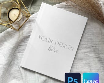 Hardcover Journal Mockup, PNG JPG PSD Smart Object, Printify Ruled Line Journal Matte, Notebook Mockup, Canva Journal Mockup