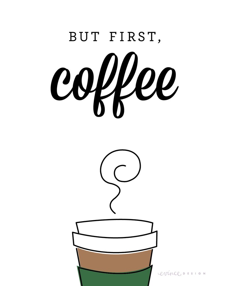 cute art print but first coffee 5x7 8x10 or etsy
