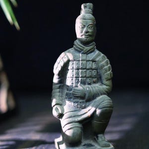 1980s Vintage Chinese Terracotta Warrior Figurine — Handcrafted Qin Dynasty Soldier Sculpture | Cultural Collectible