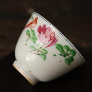 1980s Rare Vintage Chinese Jingdezhen Hand-Painted Porcelain Teacup | Hard to Find Chinese Collectible