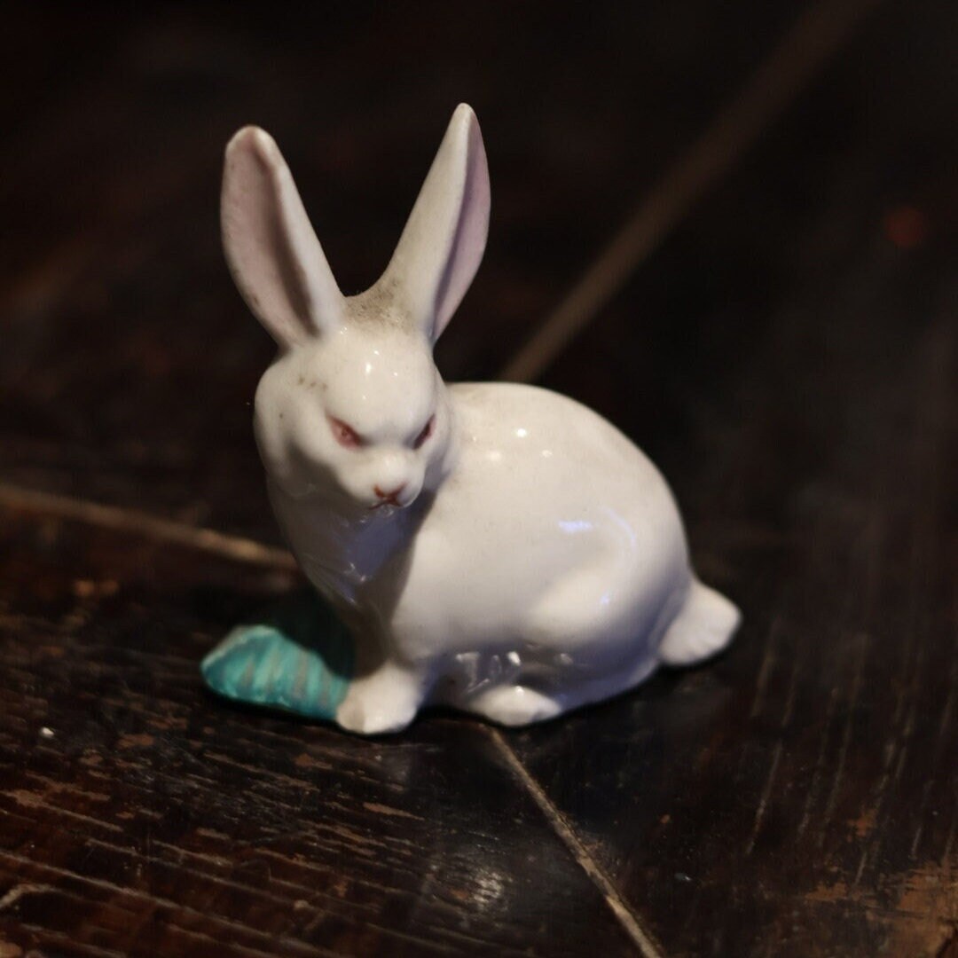 1970s Vintage Rare Hand-painted Ceramic Lifelike Rabbit Figurine ...