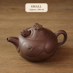 Vintage Yixing Zisha Drachen-Teekanne mit beweglichem Drachenkopf und ausfahrbarer Zunge, handgeschnitzte chinesische Teekanne aus violettem Ton
