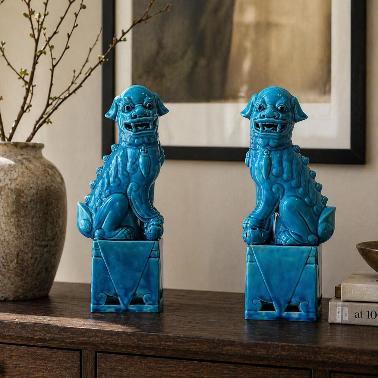 Chinese Blue Foo Dogs - Etsy