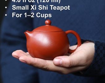 Round Xi Shi Yixing Zisha Teapot: 120ml Zhuni Clay Gongfu Tea Pot, Smooth Pour Purple Clay Chinese Teaware