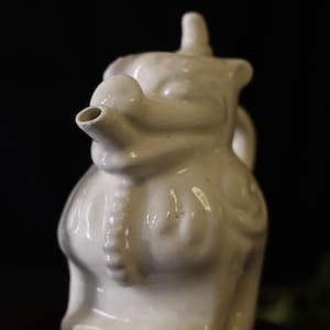 1950 年代 アンティーク 中華民国 白磁 貔貅 ワイン ポット & デカンタ