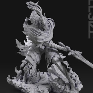 Chevalier des Abysses | Figurine de collection imprimée en 3D | Dark Fantasy, Jeux vidéo RPG | Peinture miniature hobby | Garage/Trousse de modélisme | Chiffres nominaux