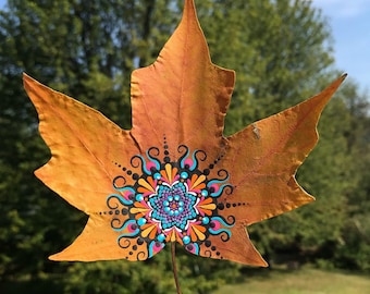 Box of Rain pressed and painted leaf