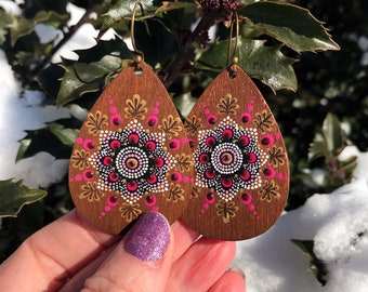 Ruby Daydream (painted earrings)