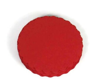 Three Inch Scalloped Circles Die Cut Paper Circles  3 inch Circles in  Red