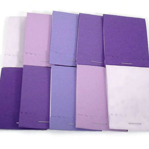 Set of 20 Matchbook Notepads  Baby Shower Favors Mini Note Pads in Purple Passion