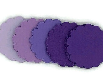 Purple Passion Paper Scalloped Circles: Scrapbooking Craft Die Cuts