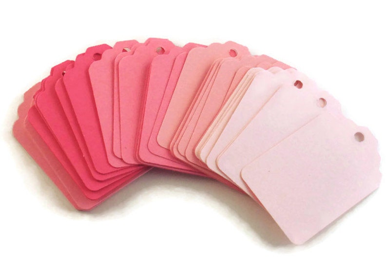 Funky Tags Paper Gift Tags Price Tags in Pink Pop Set of 50 image 2