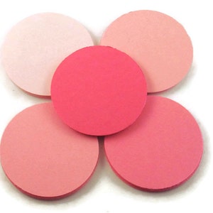 2 Inch Circles Paper Die Cut Two Inch Circles in Pink Pop Set of 50 image 2