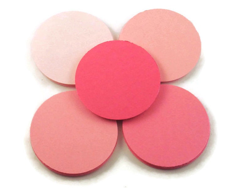 2 Inch Circles Paper Die Cut Two Inch Circles in Pink Pop Set of 50 image 2