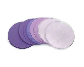 Two Inch Paper Die Cut Circles  2 inch Circles  in Purple Passion