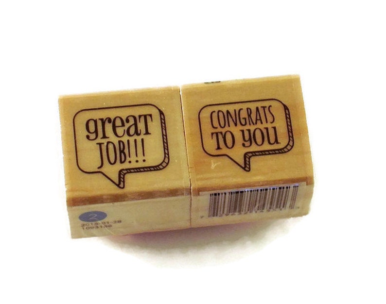 Mini Rubber Stamp Set great job / congrats to you image 1