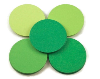 50 Paper Die Cut Circles  1.5 inch Circles  in Fresh Greens