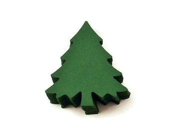 Green Christmas Trees in Evergreen Paper Die Cut Quantity 50