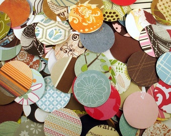 Paper Die Cut Circles    1 1/2" circles   Funky Mix Variety Pack 200 Pieces