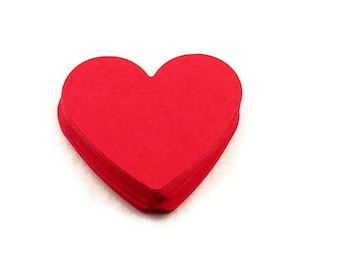 Paper Die Cut Hearts 4 inch in Valentine Red Set of 30