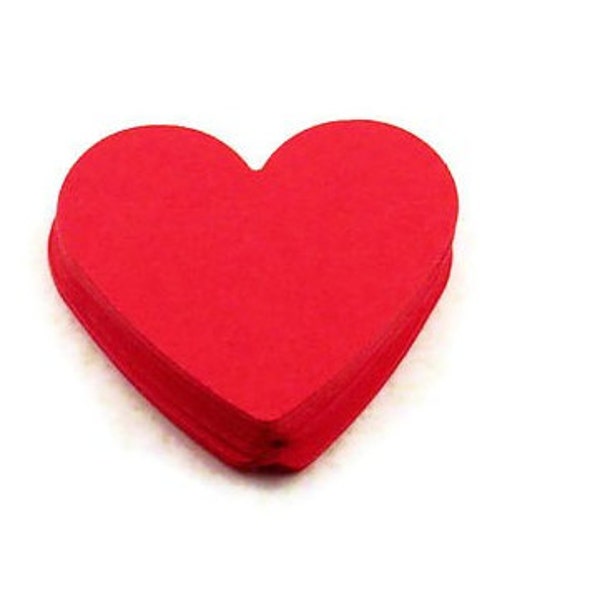 Paper Die Cut Hearts 4 inch in Valentine Red Set of 30