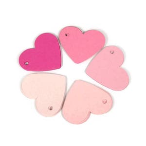 50 Paper Two Inch Heart Tags in Pink Pop