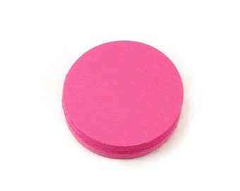 2 Inch Circles Paper Die Cut Two Inch Circles in Hot Pink Set of 50