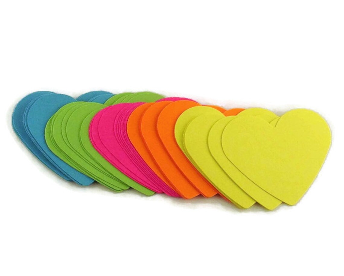 Two Inch Die Cut Paper Hearts in South Beach Quantity 50 Etsy