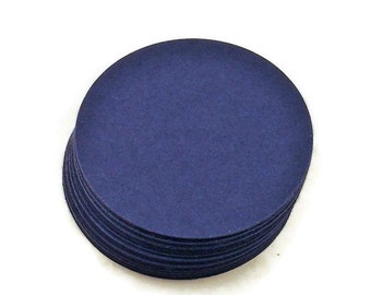 Die Cut Paper   2.5 inch  Circles  in  Navy Blue Set of 40
