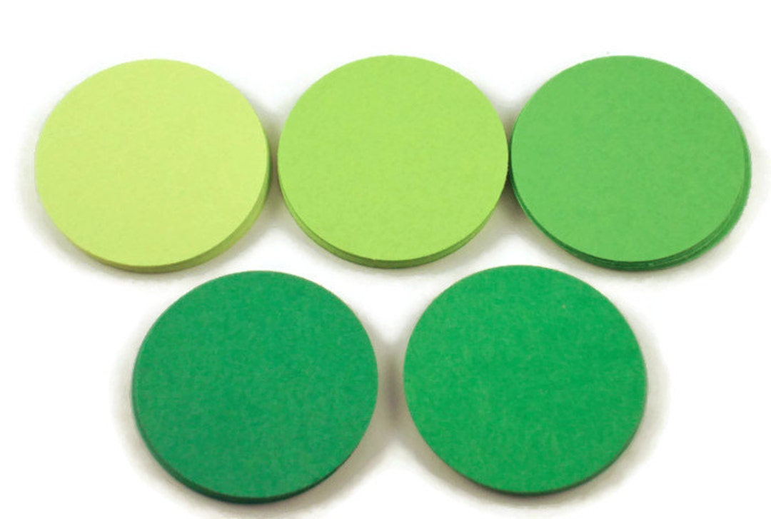 50 Paper Die Cut Circles 1.5 Inch Circles in Fresh Greens Etsy
