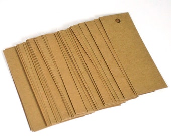 Kraft Gift Tag Set: Skinny Paper Tags, Set of 50