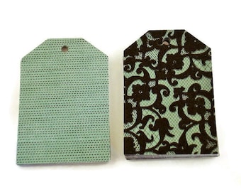 Funky Tags  Large Paper Gift Tags in Jezebel Aqua Set of 20