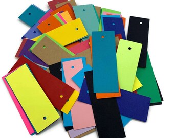 Skinny Gift Tags Set of 100  Multicolor Mix