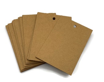 Kraft Gift Tags: Hand Punched Card Stock Tags, Set of 50