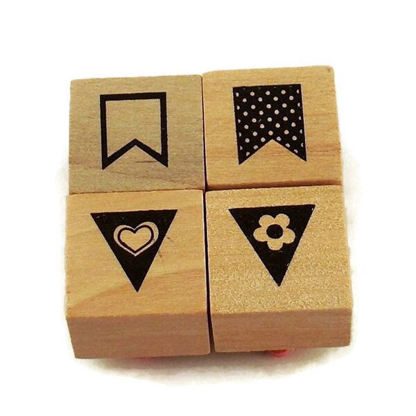 Mini  Rubber Stamp Set  - Pennant Set