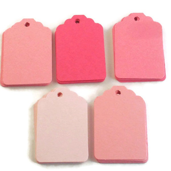 Funky Tags  Paper Gift Tags Price Tags in Pink Pop  Set of 50