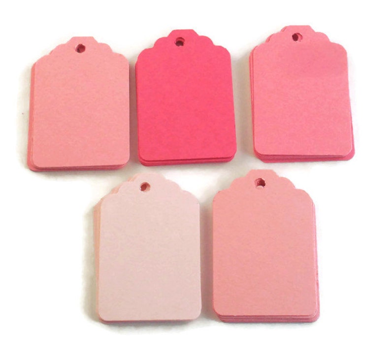 Funky Tags Paper Gift Tags Price Tags in Pink Pop Set of 50 image 1