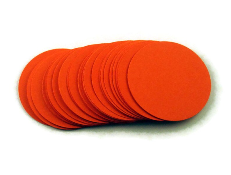 1.5 Inch Die Cut Paper Circles in Orange Quantity of 50 Etsy