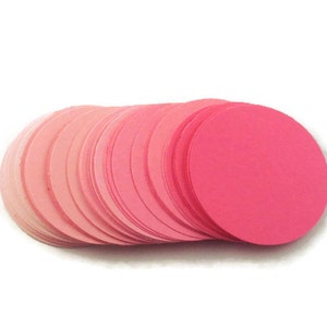 2 Inch Circles Paper Die Cut Two Inch Circles in Pink Pop Set of 50 image 1