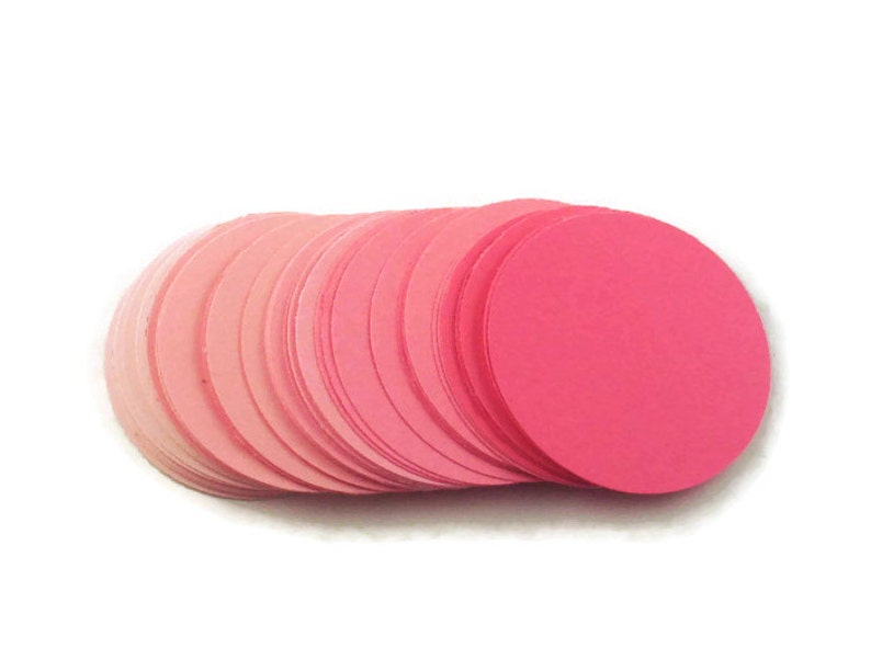 2 Inch Circles Paper Die Cut Two Inch Circles in Pink Pop Set of 50 image 1