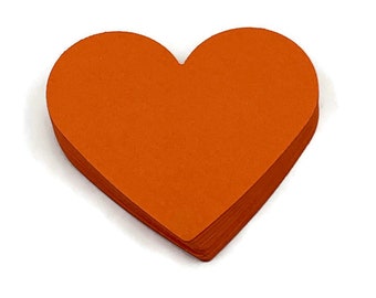 Paper Die Cut Hearts 2 inch in Orange Quantity 50